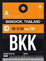 Framed BKK Bangkok Luggage Tag I