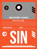 Framed SIN Singapore Luggage Tag II