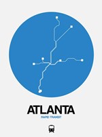Framed Atlanta Blue Subway Map