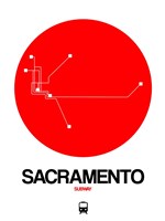 Framed Sacramento Red Subway Map