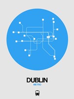 Framed Dublin Blue Subway Map