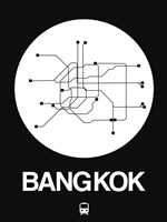 Framed Bangkok White Subway Map