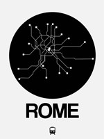 Framed Rome Black Subway Map
