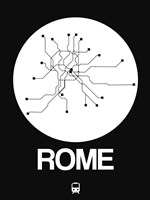 Framed Rome White Subway Map