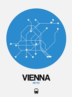 Framed Vienna Blue Subway Map