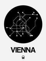 Framed Vienna Black Subway Map