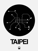 Framed Taipei Black Subway Map