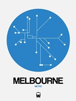 Framed Melbourne Blue Subway Map