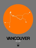 Framed Vancouver Orange Subway Map