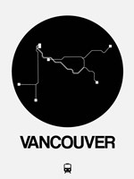 Framed Vancouver Black Subway Map