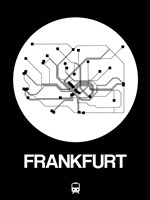 Framed Frankfurt White Subway Map