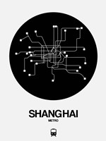 Framed Shanghai Black Subway Map