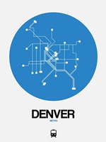 Framed Denver Blue Subway Map