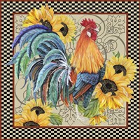 Framed 'Country Time Rooster - D' border=