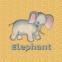 Framed 'Cute Baby Elephant' border=