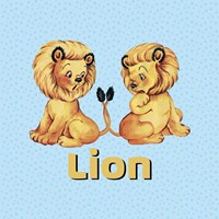 Framed 'Cute Baby Lions' border=