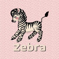 Framed 'Cute Baby Zebra' border=