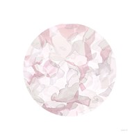 Framed Leafy Abstract Circle II Blush Gray