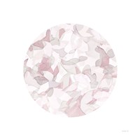 Framed Leafy Abstract Circle I Blush Gray