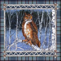 Framed 'Birch Frame Plaid-Owl' border=