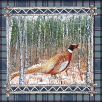 Framed 'Birch Frame Plaid-Pheasant' border=