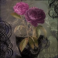 Framed 'Tea and Roses I' border=