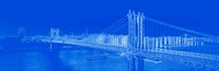 Framed Manhattan Bridge in Blue