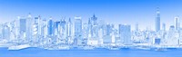 Framed View of Manhattan Skyline in Blue