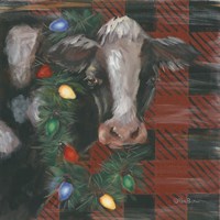 Framed Festive Cow