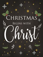 Framed Christmas Begins with Christ