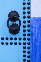 Framed Detail of Blue Door, Chefchaouen, Morocco