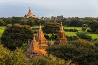Framed Ancient Temple and Pagoda at Sunrise, Bagan, Mandalay Region, Myanmar