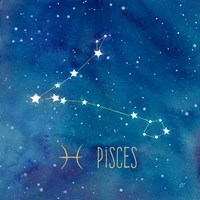 Framed Star Sign Pisces