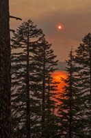 Framed Smokey Sunset - Crater Lake