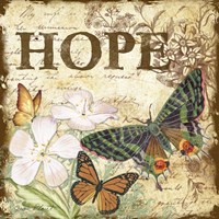 Framed 'Inspirational Butterflies - Hope' border=