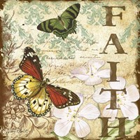 Framed 'Inspirational Butterflies - Faith' border=