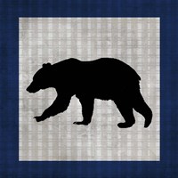 Framed 'Blue Bear Lodge Icon 2' border=
