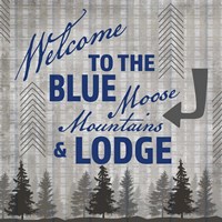Framed 'Blue Bear Lodge Sign 3' border=