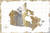 Framed Gilded Map Canada