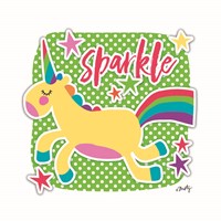 Framed 'Sparkle Unicorn' border=