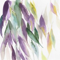 Framed Fallen Colorful Leaves I Violet Version