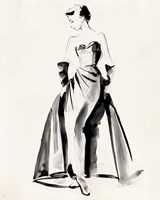 Framed Vintage Costume Sketch I