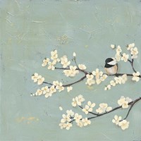 Framed 'Chickadee & Dogwood I' border=