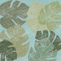Framed Faded Tropical Leaves II