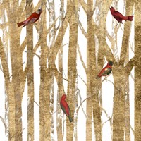 Framed Red Bird Christmas II
