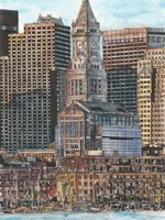 Framed US Cityscape-Boston