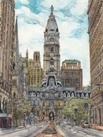 Framed US Cityscape-Philadelphia