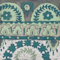 Framed 'Teal Tapestry IV' border=