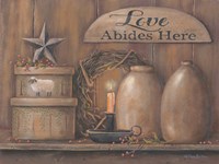 Framed Love Abides Here Shelf