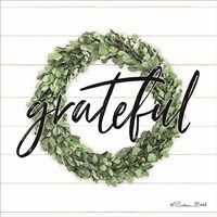 Framed 'Grateful Boxwood Wreath' border=